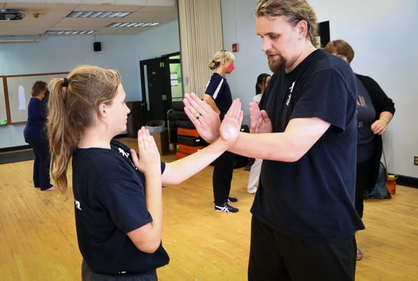 father and daughter training together
